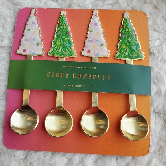 Anthropologie Holiday Tree Teaspoons, set of 4 - Picture 4 of 4